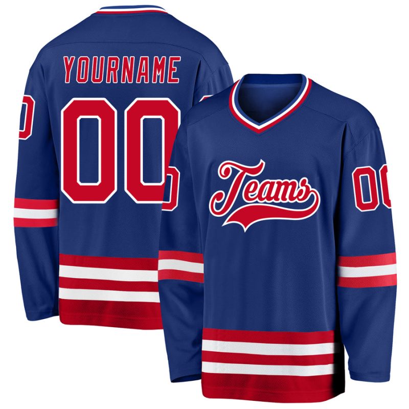 Custom White Red Solid Colour Hockey Jersey